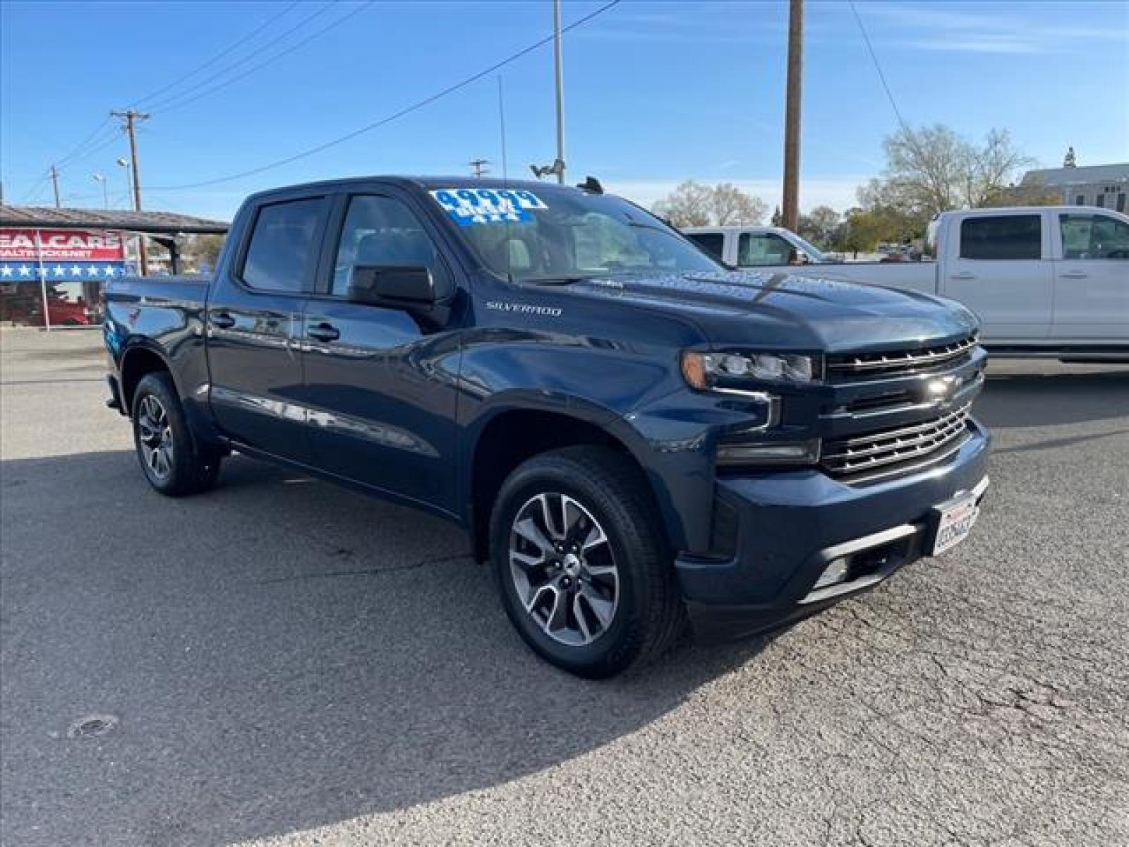 2021 Northsky Blue Metallic Chevrolet Silverado 1500 RST (3GCUYEET6MG) with an 3.0L Duramax 3.0L Diesel Turbo Common Rail Direct Injection engine, 8-Speed Shiftable Automatic transmission, located at 800 Riverside Ave, Roseville, CA, 95678, (916) 773-4549, 38.732265, -121.291039 - DURAMAX DIESEL CREW CAB 4X4 RST 32K MILES ONE OWNER - Photo #1