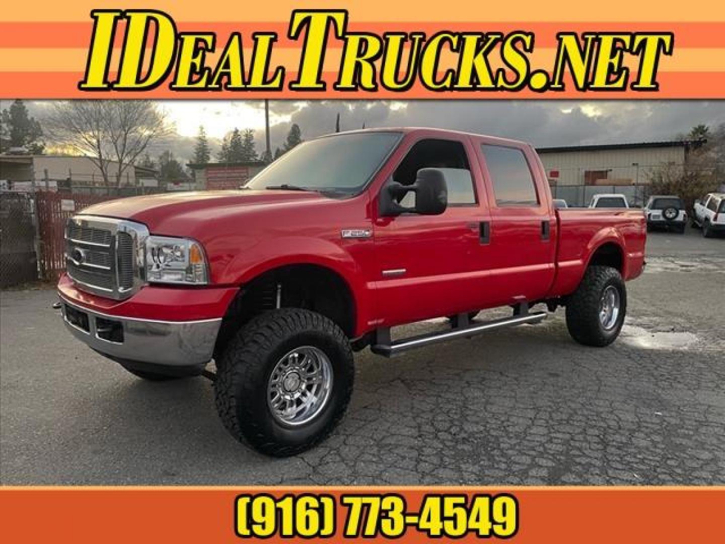 2005 Red Clearcoat Ford F-250 Super Duty Lariat (1FTSW21P05E) with an 6.0L Power Stroke 6.0L Diesel Turbo V8 325hp 560ft. lbs. Direct Injection engine, 5-Speed Automatic transmission, located at 800 Riverside Ave, Roseville, CA, 95678, (916) 773-4549, 38.732265, -121.291039 - Photo#0