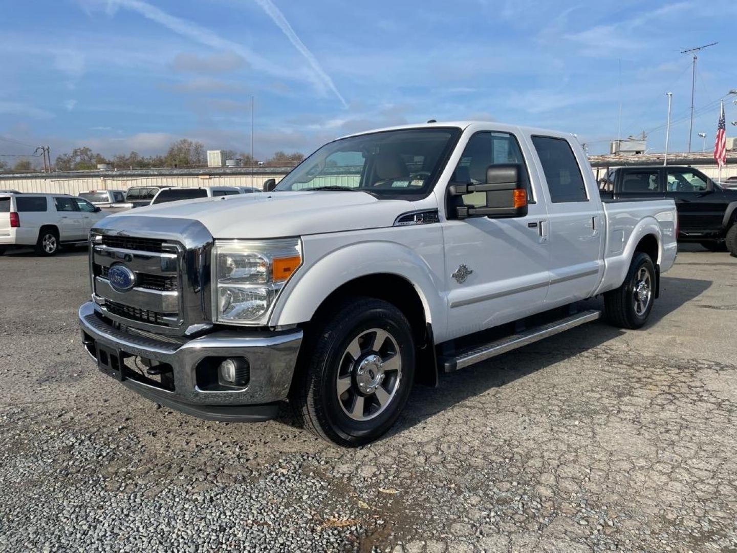 2011 Oxford White Ford F-250 Super Duty Lariat (1FT7W2AT2BE) with an 6.7L Power Stroke 6.7L Biodiesel Turbo V8 400hp 800ft. lbs. Common Rail Direct Injection engine, 6-Speed Shiftable Automatic transmission, located at 800 Riverside Ave, Roseville, CA, 95678, (916) 773-4549, 38.732265, -121.291039 - DIESEL CREW CAB LARIAT LOW MILES - Photo#0