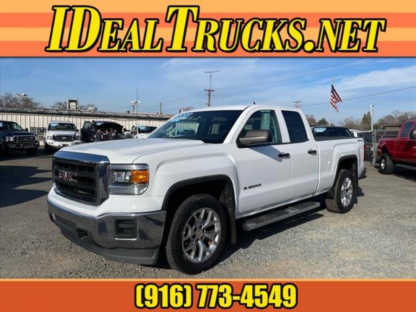 2014 Summit White GMC Sierra 1500 Base (1GTV2TEC4EZ) with an 5.3L EcoTec3 5.3L Flex Fuel V8 355hp 383ft. lbs. Direct Injection engine, 6-Speed Shiftable Automatic w/Overdrive transmission, located at 800 Riverside Ave, Roseville, CA, 95678, (916) 773-4549, 38.732265, -121.291039 - Photo#0