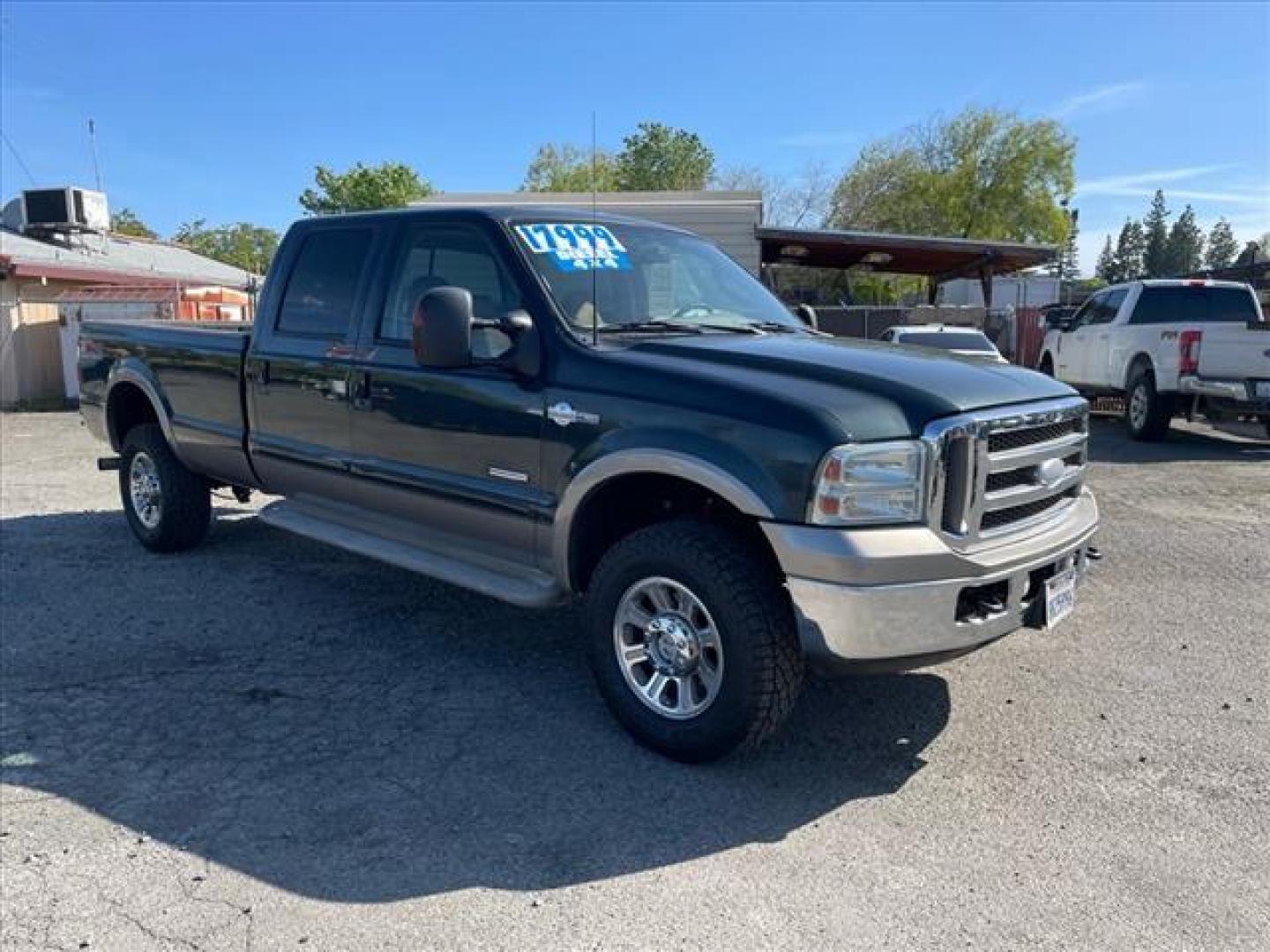 2006 Dark Green Satin Clearcoat Metallic Ford F-350 Super Duty King Ranch (1FTWW31P56E) with an 0.0 8 Cylinder Direct Injection engine, 5-Speed Automatic transmission, located at 800 Riverside Ave, Roseville, CA, 95678, (916) 773-4549, 38.732265, -121.291039 - DIESEL CREW CAB 4X4 FX4 KING RANCH LOW MILES - Photo#1