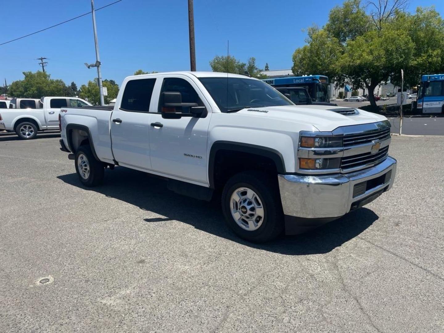 2017 Summit White Chevrolet Silverado 2500HD Work Truck (1GC1KUEYXHF) with an 6.6L Duramax 6.6L Biodiesel Turbo V8 445hp 910ft. lbs. Common Rail Direct Injection engine, Allison 1000 6-Speed Shiftable Automatic transmission, located at 800 Riverside Ave, Roseville, CA, 95678, (916) 773-4549, 38.732265, -121.291039 - Photo#1