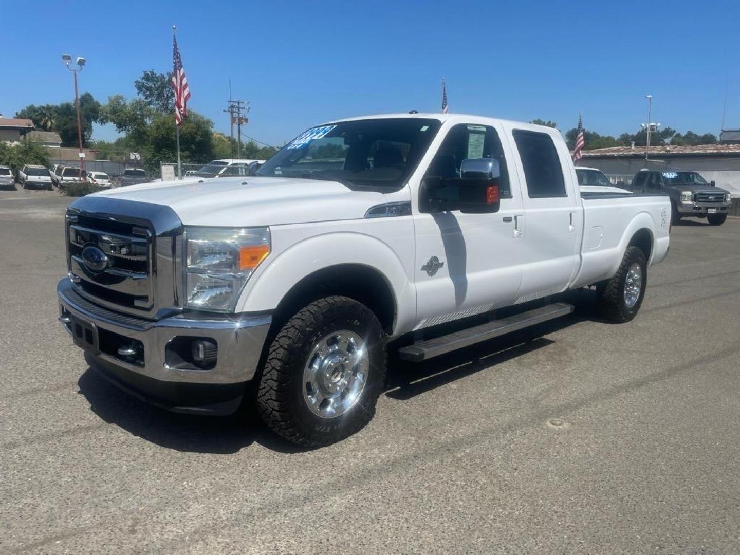 2016 Oxford White Ford F-250 Super Duty Lariat (1FT7W2BT4GE) with an 6.7L Power Stroke 6.7L Biodiesel Turbo V8 440hp 860ft. lbs. Common Rail Direct Injection engine, 6-Speed Shiftable Automatic transmission, located at 800 Riverside Ave, Roseville, CA, 95678, (916) 773-4549, 38.732265, -121.291039 - DIESEL CREW CAB 4X4 LARIAT MOON ROOF ONE OWNER SERVICE RECORDS ON CLEAN CARFAX - Photo#0