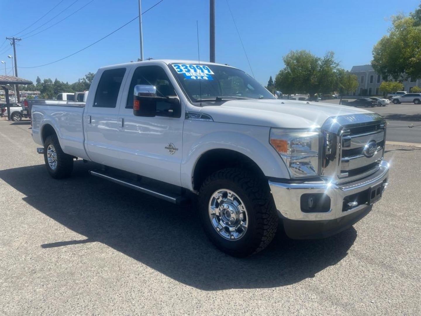 2016 Oxford White Ford F-250 Super Duty Lariat (1FT7W2BT4GE) with an 6.7L Power Stroke 6.7L Biodiesel Turbo V8 440hp 860ft. lbs. Common Rail Direct Injection engine, 6-Speed Shiftable Automatic transmission, located at 800 Riverside Ave, Roseville, CA, 95678, (916) 773-4549, 38.732265, -121.291039 - DIESEL CREW CAB 4X4 LARIAT MOON ROOF ONE OWNER SERVICE RECORDS ON CLEAN CARFAX - Photo#1