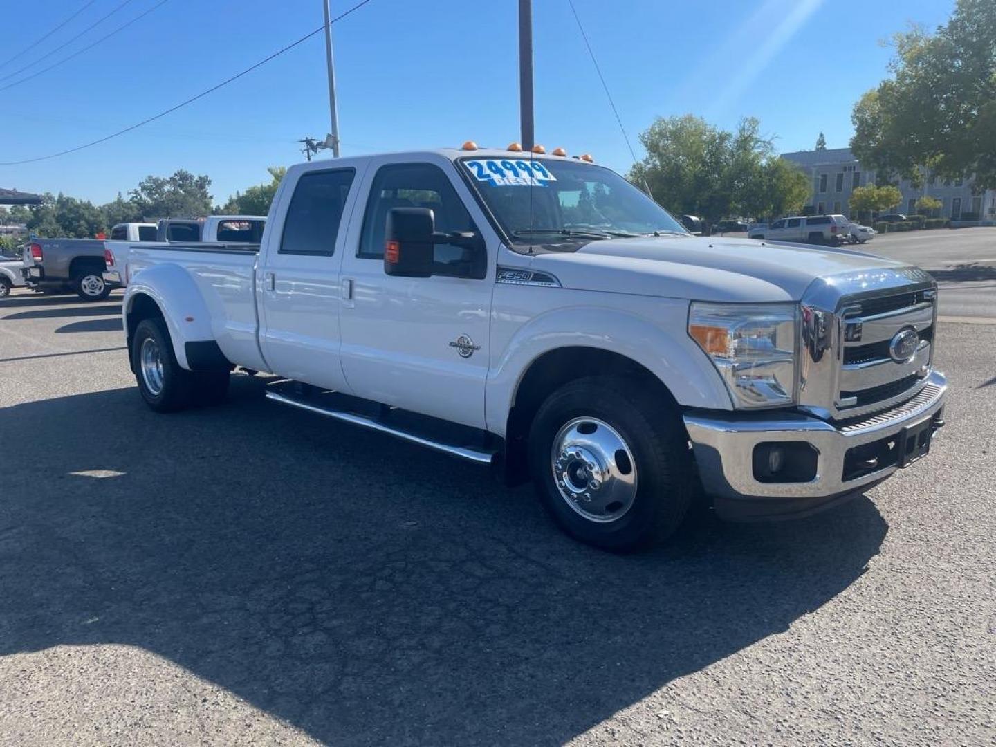 2014 Oxford White Ford F-350 Super Duty Lariat (1FT8W3CT8EE) with an 6.7L Power Stroke 6.7L Biodiesel Turbo V8 400hp 800ft. lbs. Common Rail Direct Injection engine, 6-Speed Shiftable Automatic transmission, located at 800 Riverside Ave, Roseville, CA, 95678, (916) 773-4549, 38.732265, -121.291039 - DIESEL CREW CAB DUALLY LARIAT SERVICE RECORDS ON CLEAN CARFAX - Photo#1