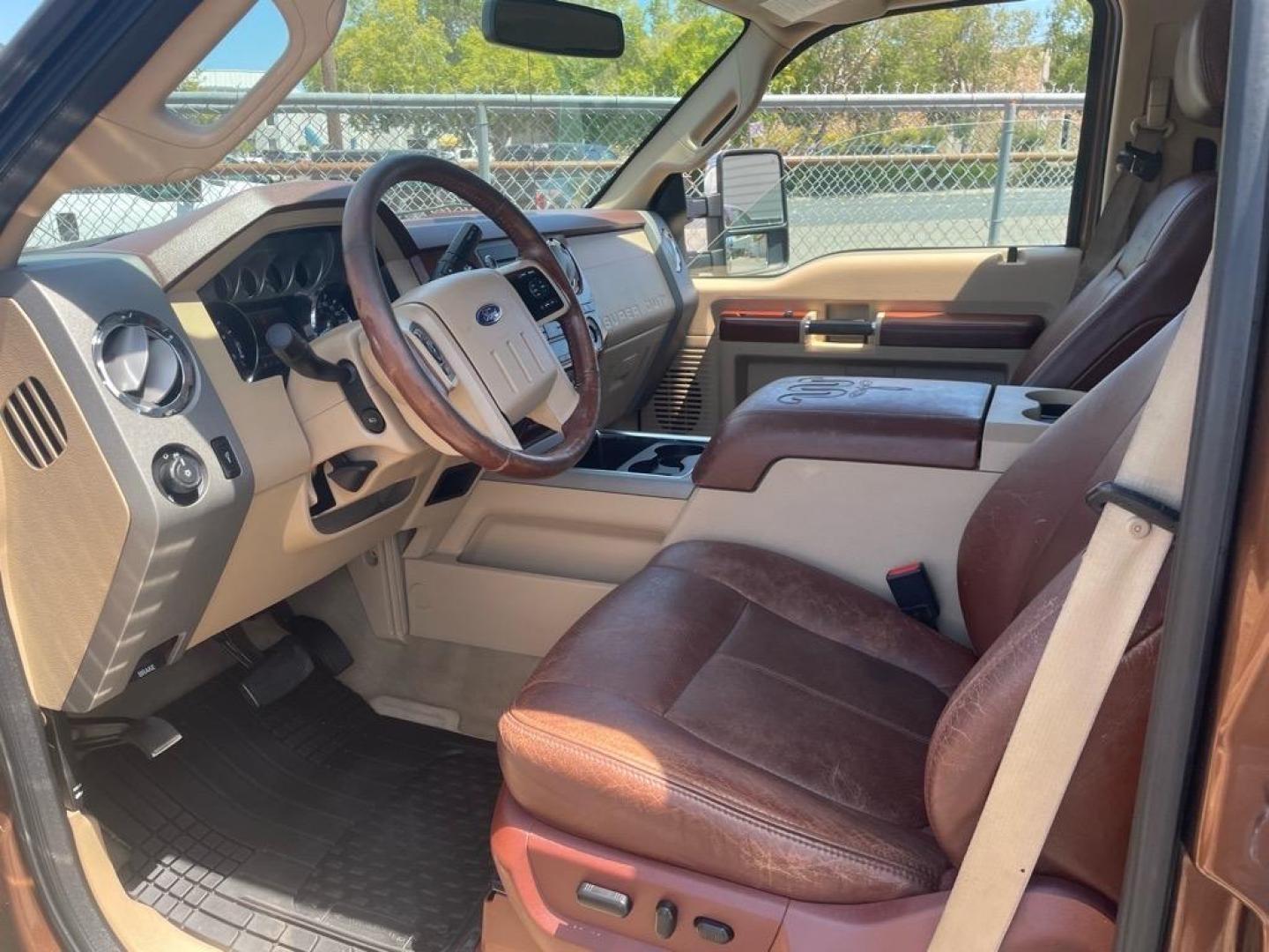 2011 Golden Bronze Metallic/Pale Adobe Metallic Ford F-250 Super Duty King Ranch (1FT7W2BTXBE) with an 6.7L Power Stroke 6.7L Biodiesel Turbo V8 400hp 800ft. lbs. Common Rail Direct Injection engine, 6-Speed Shiftable Automatic transmission, located at 800 Riverside Ave, Roseville, CA, 95678, (916) 773-4549, 38.732265, -121.291039 - DIESEL CREW CAB 4X4 FX4 KING RANCH SERVICE RECORDS ON CLEAN CARFAX - Photo#10