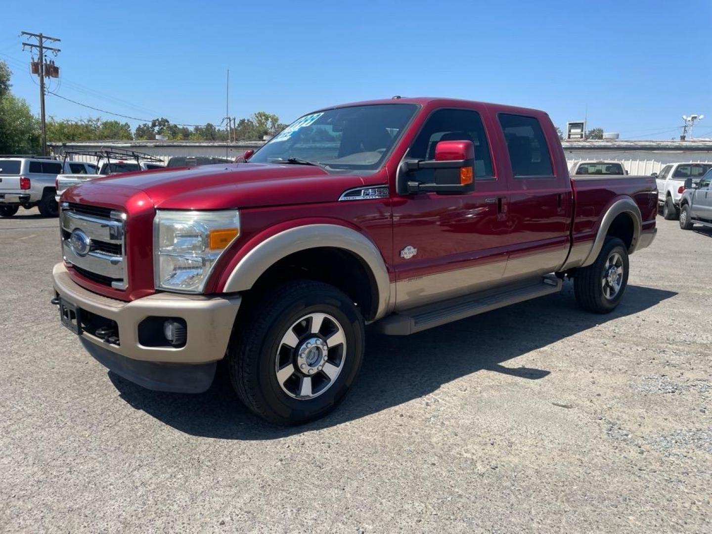 2013 Autumn Red Metallic/Pale Adobe Metallic Ford F-350 Super Duty King Ranch (1FT8W3BT3DE) with an 6.7L Power Stroke 6.7L Biodiesel Turbo V8 400hp 800ft. lbs. Common Rail Direct Injection engine, 6-Speed Shiftable Automatic transmission, located at 800 Riverside Ave, Roseville, CA, 95678, (916) 773-4549, 38.732265, -121.291039 - Photo#0