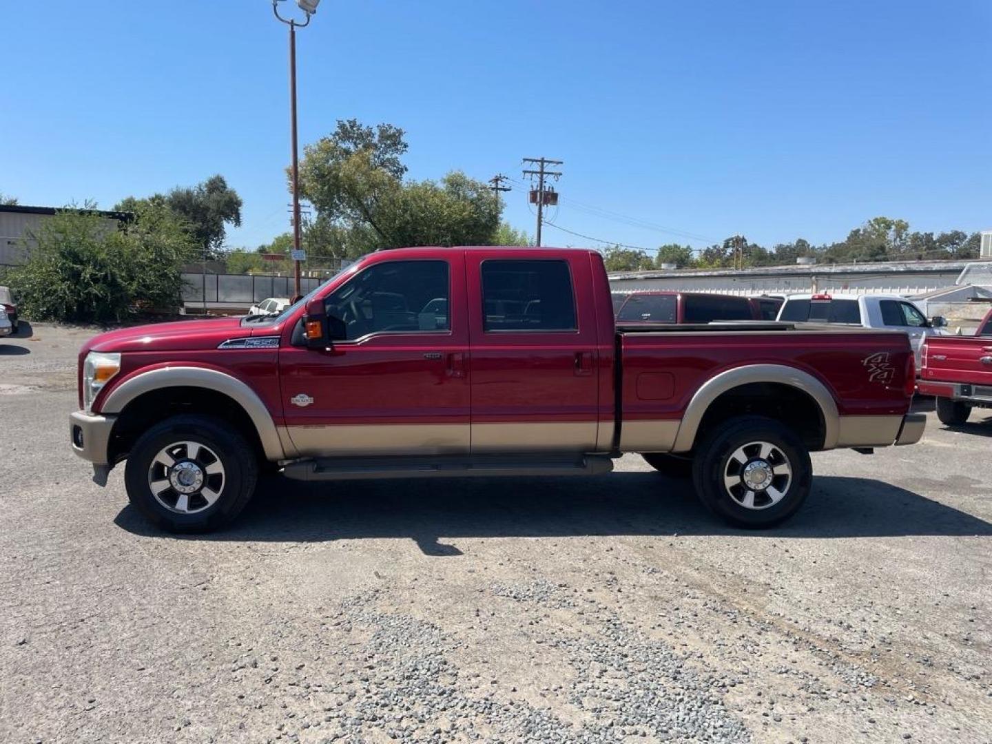 2013 Autumn Red Metallic/Pale Adobe Metallic Ford F-350 Super Duty King Ranch (1FT8W3BT3DE) with an 6.7L Power Stroke 6.7L Biodiesel Turbo V8 400hp 800ft. lbs. Common Rail Direct Injection engine, 6-Speed Shiftable Automatic transmission, located at 800 Riverside Ave, Roseville, CA, 95678, (916) 773-4549, 38.732265, -121.291039 - Photo#1