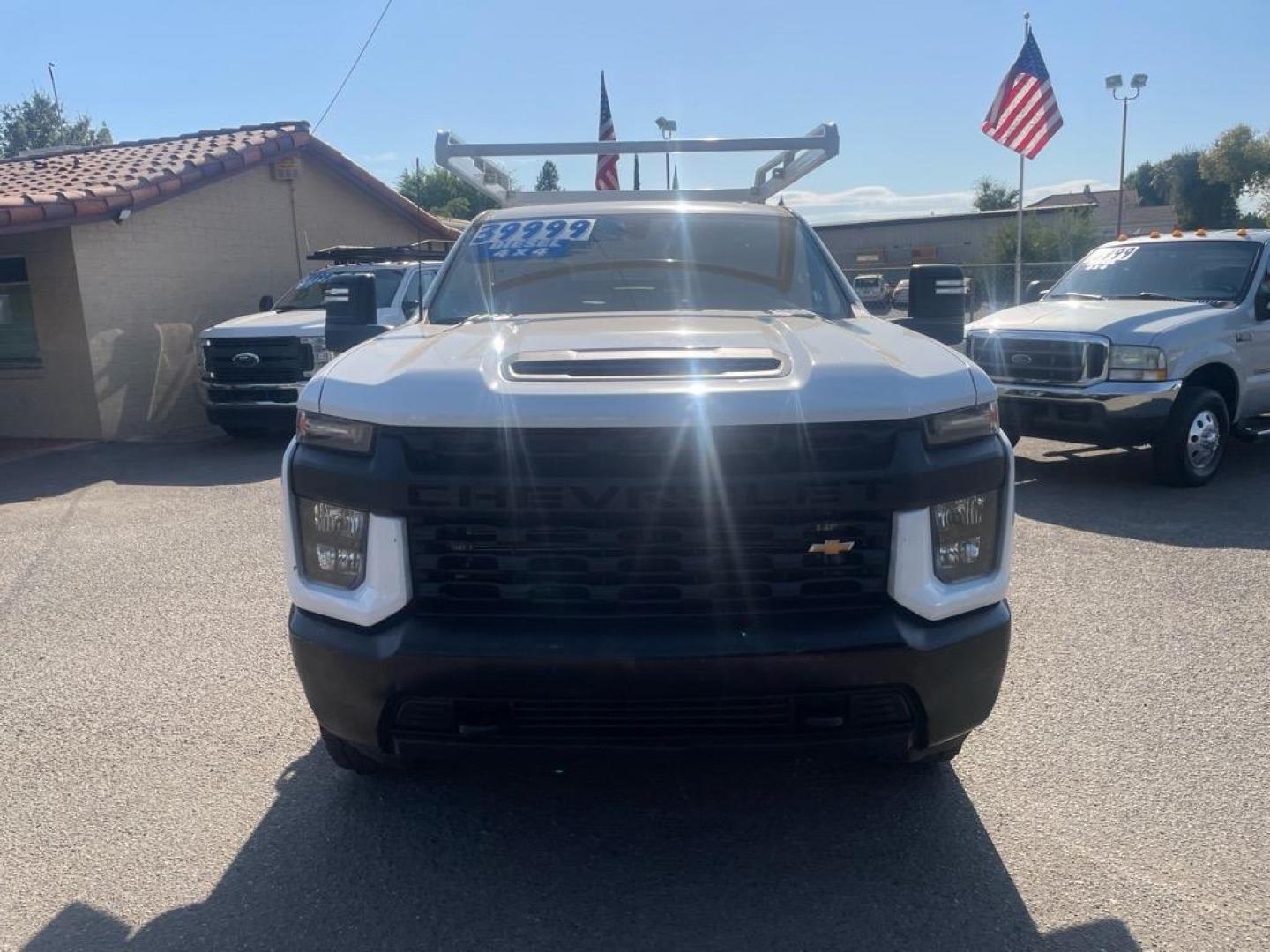 2021 Summit White Chevrolet Silverado 3500HD Work Truck (1GB4YSEY7MF) with an 6.6L Duramax 6.6L Biodiesel Turbo V8 445hp 910ft. lbs. Common Rail Direct Injection engine, Allison 10-Speed Shiftable Automatic transmission, located at 800 Riverside Ave, Roseville, CA, 95678, (916) 773-4549, 38.732265, -121.291039 - Photo#8