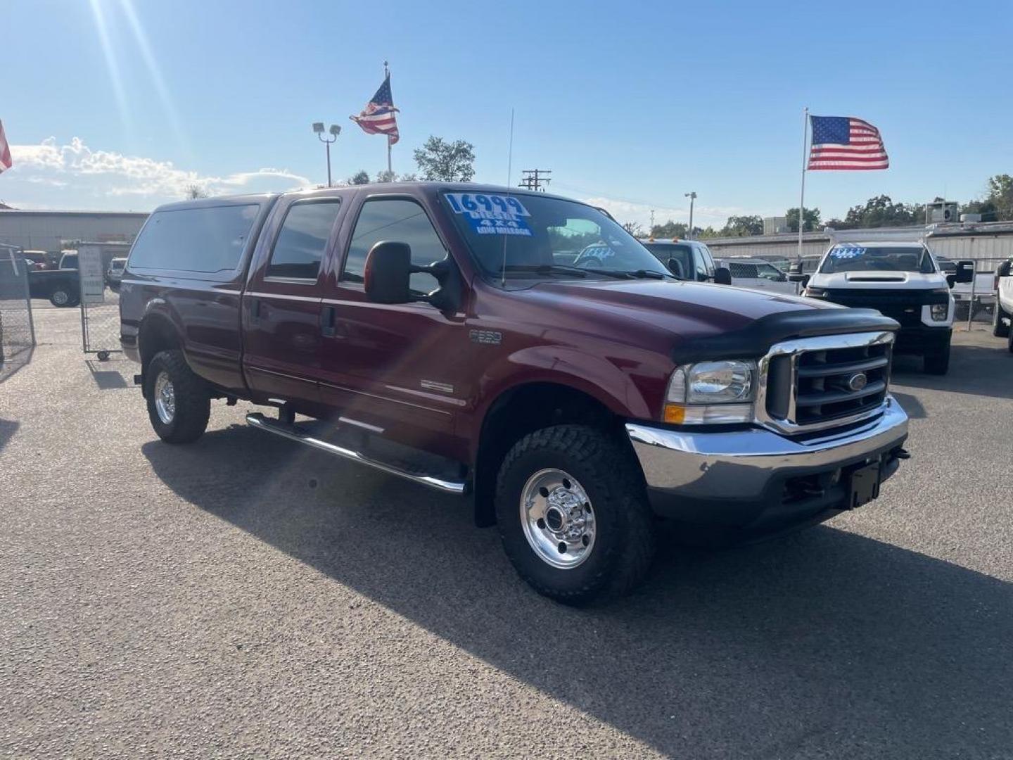 2004 Dark Toreador Red Clearcoat Ford F-350 Super Duty XLT (1FTSW31P44E) with an Power Stroke 6.0L Diesel Turbo V8 325hp 560ft. lbs. Other engine, 5-Speed Automatic transmission, located at 800 Riverside Ave, Roseville, CA, 95678, (916) 773-4549, 38.732265, -121.291039 - DIESEL CREW CAB 4X4 XLT LOW MILES ONE OWNER - Photo#1