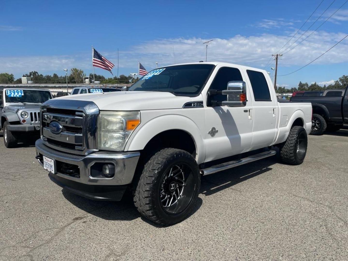 2014 Oxford White Ford F-250 Super Duty Lariat (1FT7W2BT5EE) with an 6.7L Power Stroke 6.7L Biodiesel Turbo V8 400hp 800ft. lbs. Common Rail Direct Injection engine, 6-Speed Shiftable Automatic transmission, located at 800 Riverside Ave, Roseville, CA, 95678, (916) 773-4549, 38.732265, -121.291039 - DIESEL CREW CAB 4X4 LARIAT CLEAN CARFAX - Photo#0