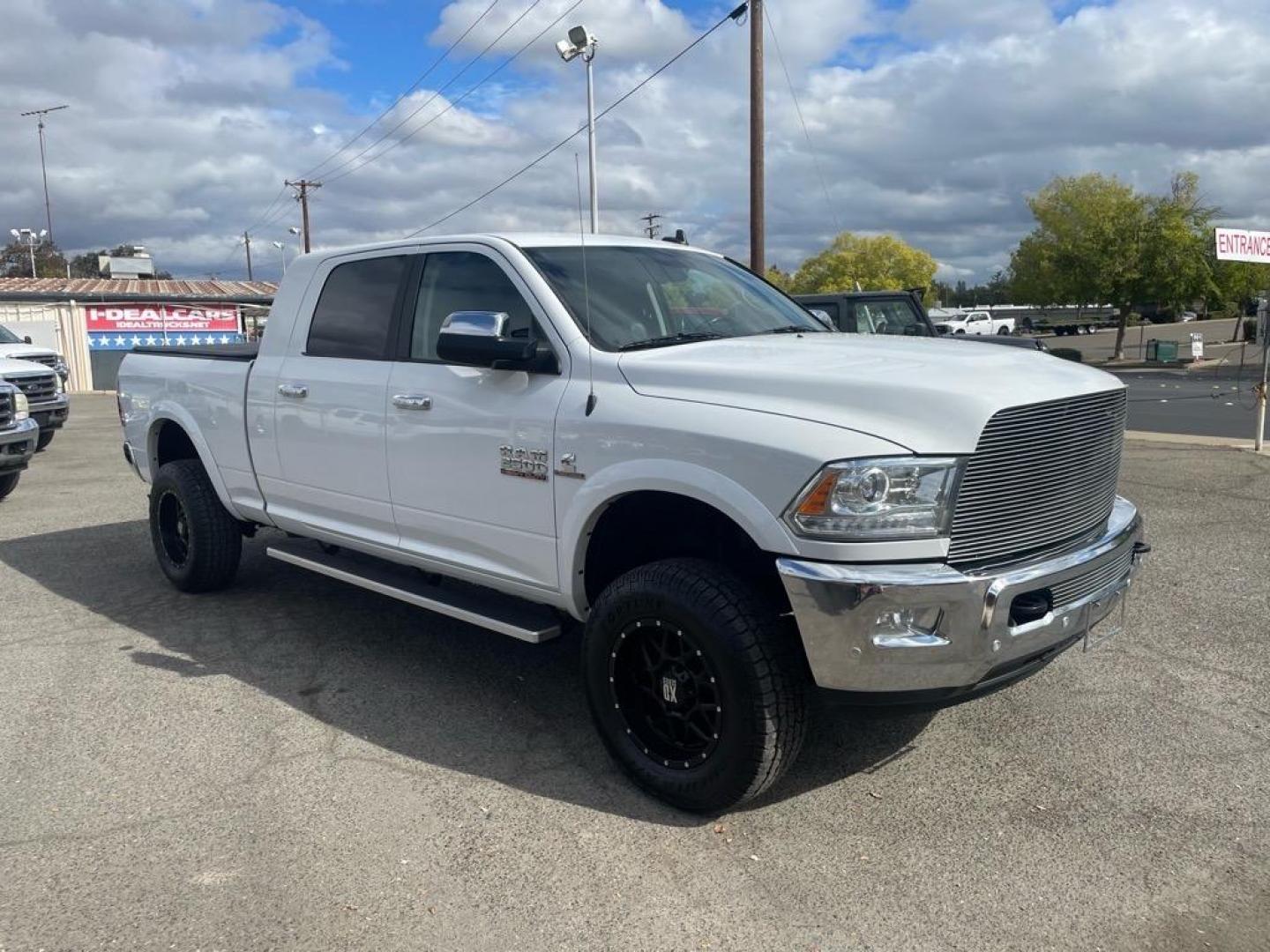 2017 Bright White Clear Coat RAM 2500 Laramie (3C6UR5NL6HG) with an 6.7L Cummins 6.7L Diesel Turbo I6 350hp 660ft. lbs. Common Rail Direct Injection engine, Automatic transmission, located at 800 Riverside Ave, Roseville, CA, 95678, (916) 773-4549, 38.732265, -121.291039 - CUMMINS DIESEL MEGA CAB 4X4 LARAMIE CLEAN CARFAX - Photo#1