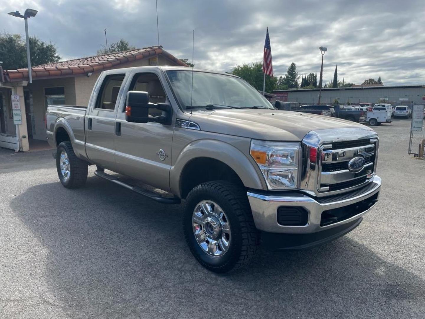 2013 Pale Adobe Metallic Ford F-250 Super Duty XLT (1FT7W2BT1DE) with an 6.7L Power Stroke 6.7L Biodiesel Turbo V8 400hp 800ft. lbs. Common Rail Direct Injection engine, 6-Speed Shiftable Automatic transmission, located at 800 Riverside Ave, Roseville, CA, 95678, (916) 773-4549, 38.732265, -121.291039 - Photo#1
