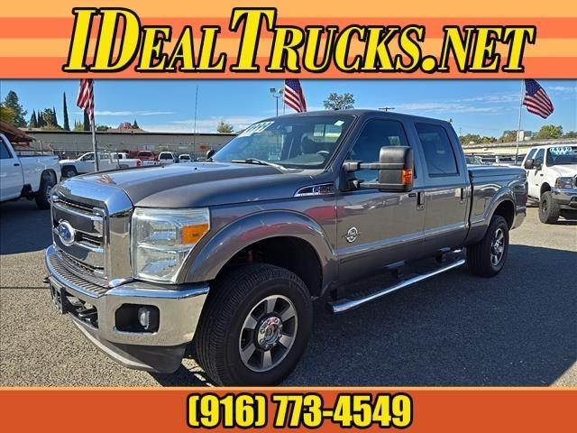 2011 Sterling Grey Metallic Ford F-250 Super Duty Lariat (1FT7W2BT1BE) with an 6.7L Power Stroke 6.7L Biodiesel Turbo V8 400hp 800ft. lbs. Common Rail Direct Injection engine, 6-Speed Shiftable Automatic transmission, located at 800 Riverside Ave, Roseville, CA, 95678, (916) 773-4549, 38.732265, -121.291039 - DIESEL CREW CAB 4X4 FX4 LARIAT ONE OWNER LOW MILES - Photo#0