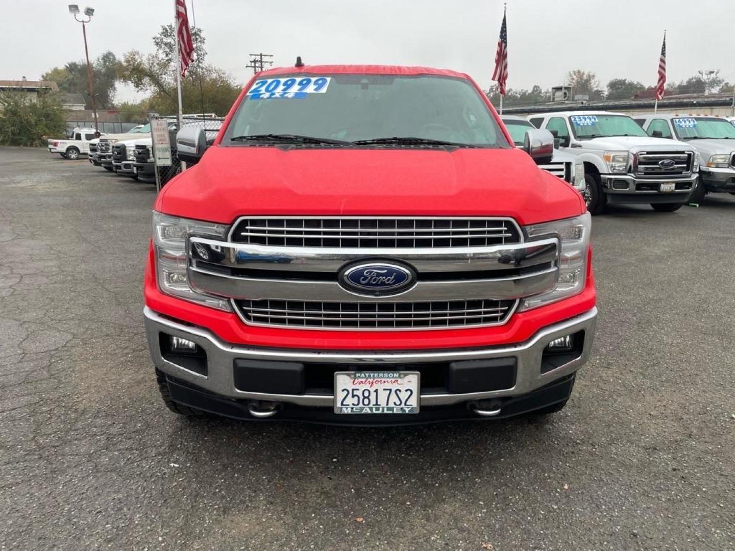 2019 Magma Red Ford F-150 Lariat (1FTEW1E44KF) with an 0.0 EcoBoost 3.5L Twin Turbo V6 375hp 470ft. lbs. Direct Injection engine, 10-Speed Shiftable Automatic transmission, located at 800 Riverside Ave, Roseville, CA, 95678, (916) 773-4549, 38.732265, -121.291039 - 4X4 SUPERCREW LARIAT SERVICE RECORDS ON CLEAN CARFAX - Photo#6
