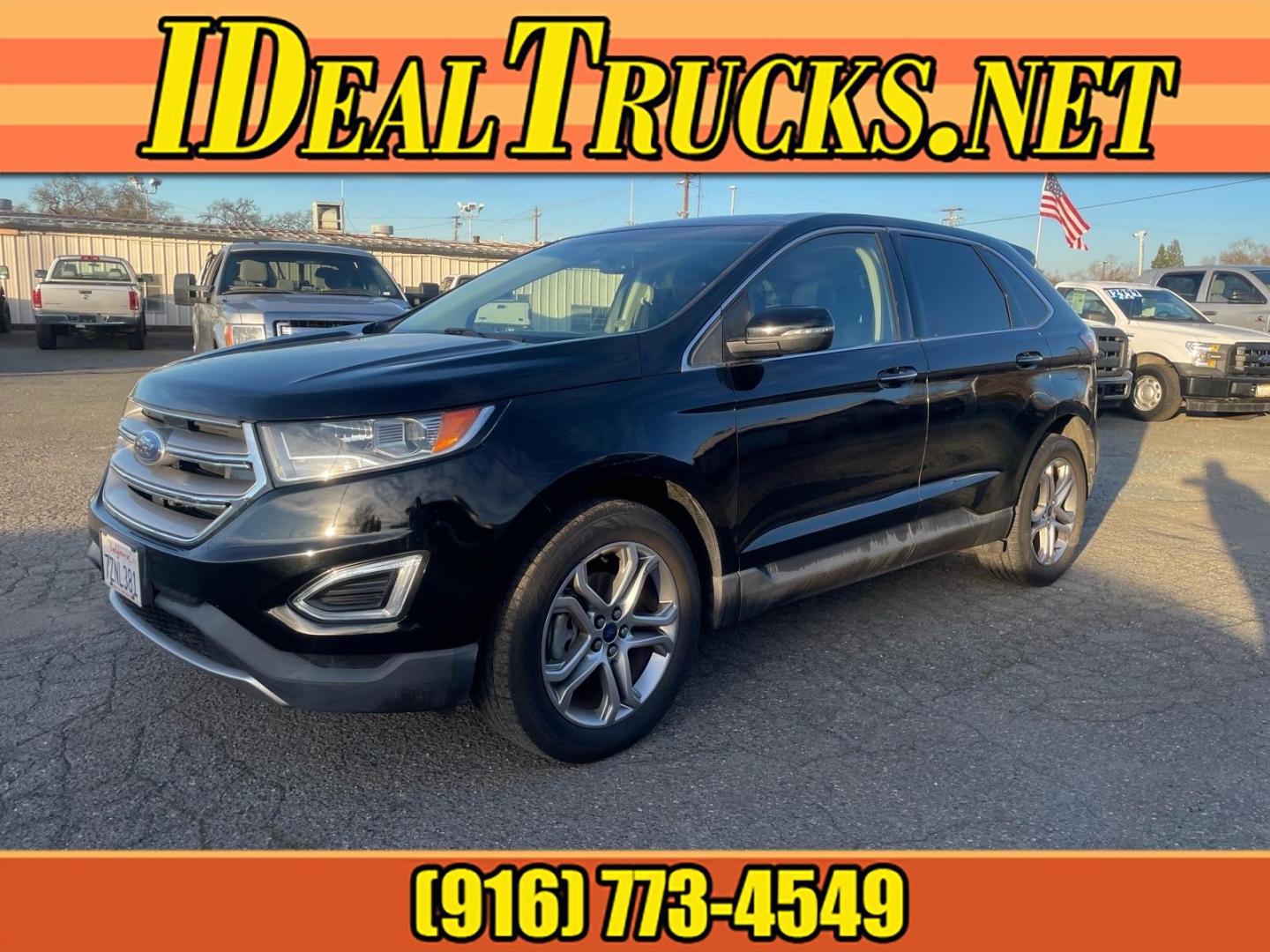 2016 Shadow Black Ford Edge Titanium (2FMPK3K97GB) with an 2.0L EcoBoost 2.0L Turbo I4 245hp 275ft. lbs. Direct Injection engine, 6-Speed Shiftable Automatic transmission, located at 800 Riverside Ave, Roseville, CA, 95678, (916) 773-4549, 38.732265, -121.291039 - ECOBOOST TITANIUM 97K MILES - Photo#0