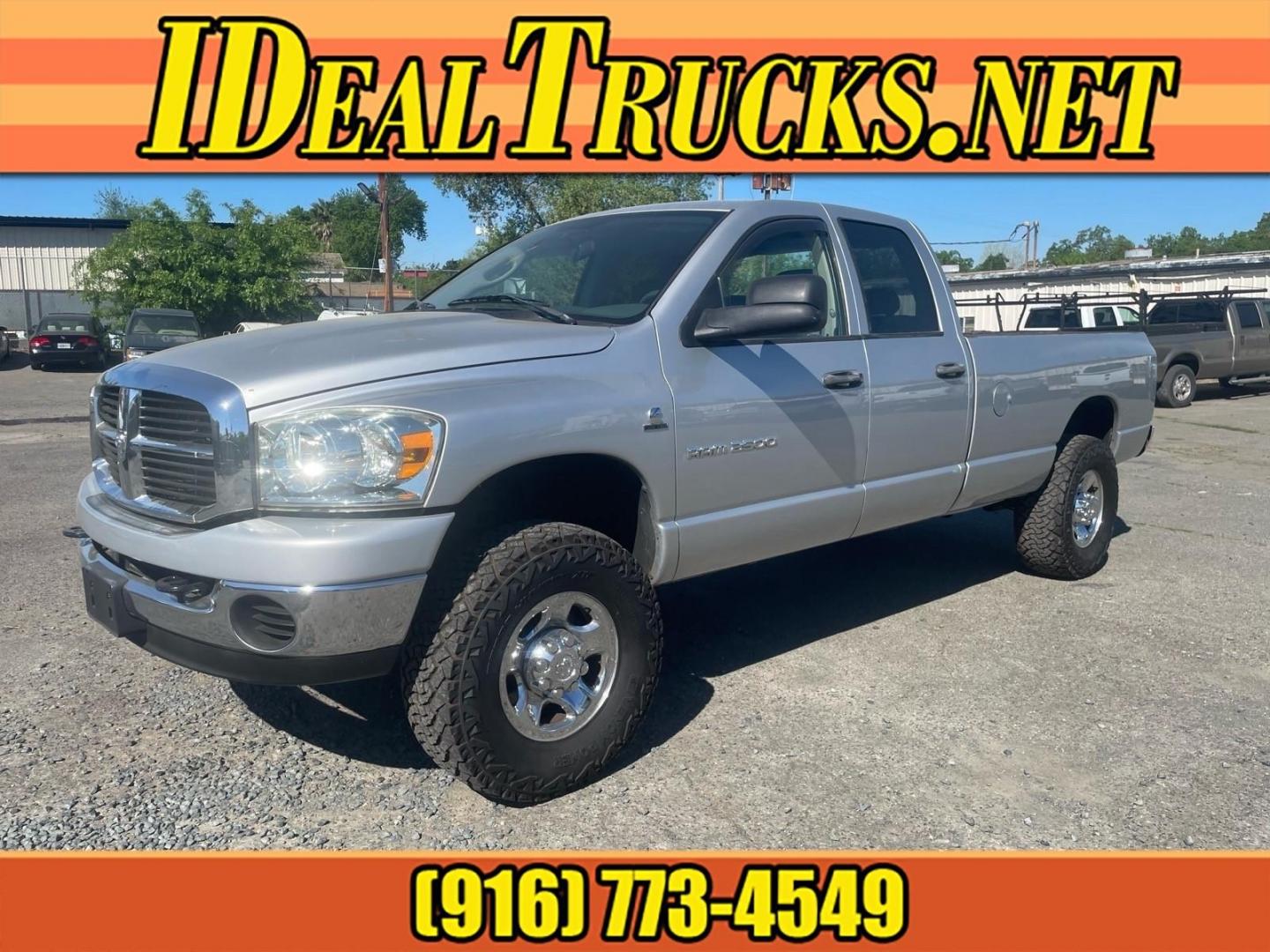 2006 Bright Silver Metallic Clearcoat Dodge Ram 2500 SLT (3D7KS28C56G) with an 5.9L 5.9L Turbocharged Diesel I6 OHV 24V FI Engine Direct Injection engine, 4-Speed Automatic transmission, located at 800 Riverside Ave, Roseville, CA, 95678, (916) 773-4549, 38.732265, -121.291039 - Photo#0