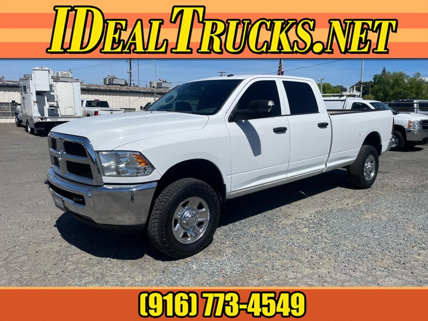 2015 Bright White Clear Coat RAM 2500 Tradesman (3C6UR5HLXFG) with an 6.7L Cummins 6.7L Diesel Turbo I6 350hp 660ft. lbs. Common Rail Direct Injection engine, Automatic transmission, located at 800 Riverside Ave, Roseville, CA, 95678, (916) 773-4549, 38.732265, -121.291039 - CUMMINS DIESEL CRW CAB 4X4 TRADESMAN CLEAN CARFAX - Photo#0