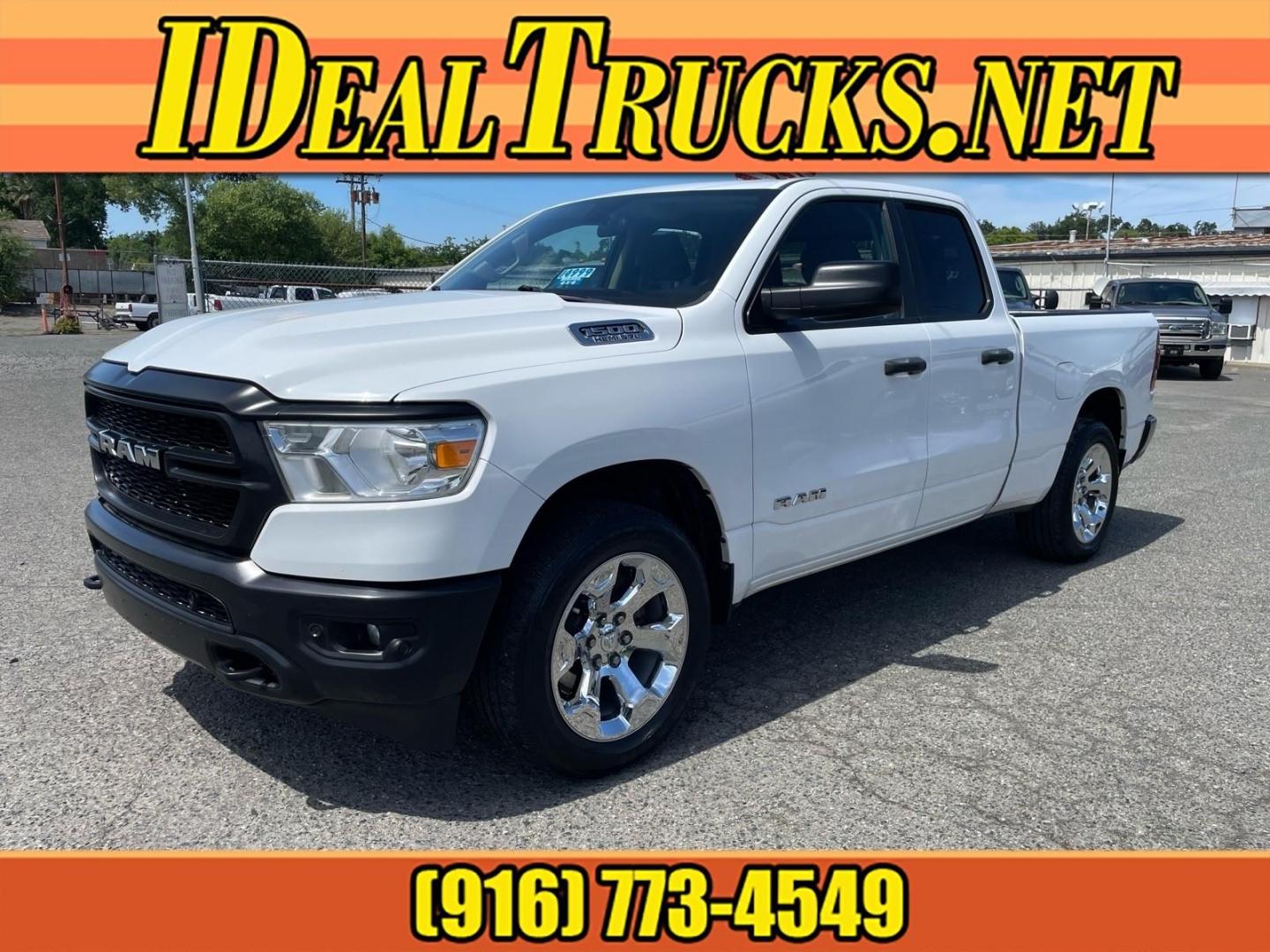2020 Bright White Clear Coat RAM 1500 Tradesman (1C6SRFCT0LN) with an 5.7L HEMI 5.7L V8 395hp 410ft. lbs. Sequential Multiport Fuel Injection engine, 8-Speed Shiftable Automatic transmission, located at 800 Riverside Ave, Roseville, CA, 95678, (916) 773-4549, 38.732265, -121.291039 - 4X4 QUAD CAB 5.7 HEMI V8 TRADESMAN 20 WHEELS ONE OWNER SERVICE RECORDS ON CLEAN CARFAX - Photo#0