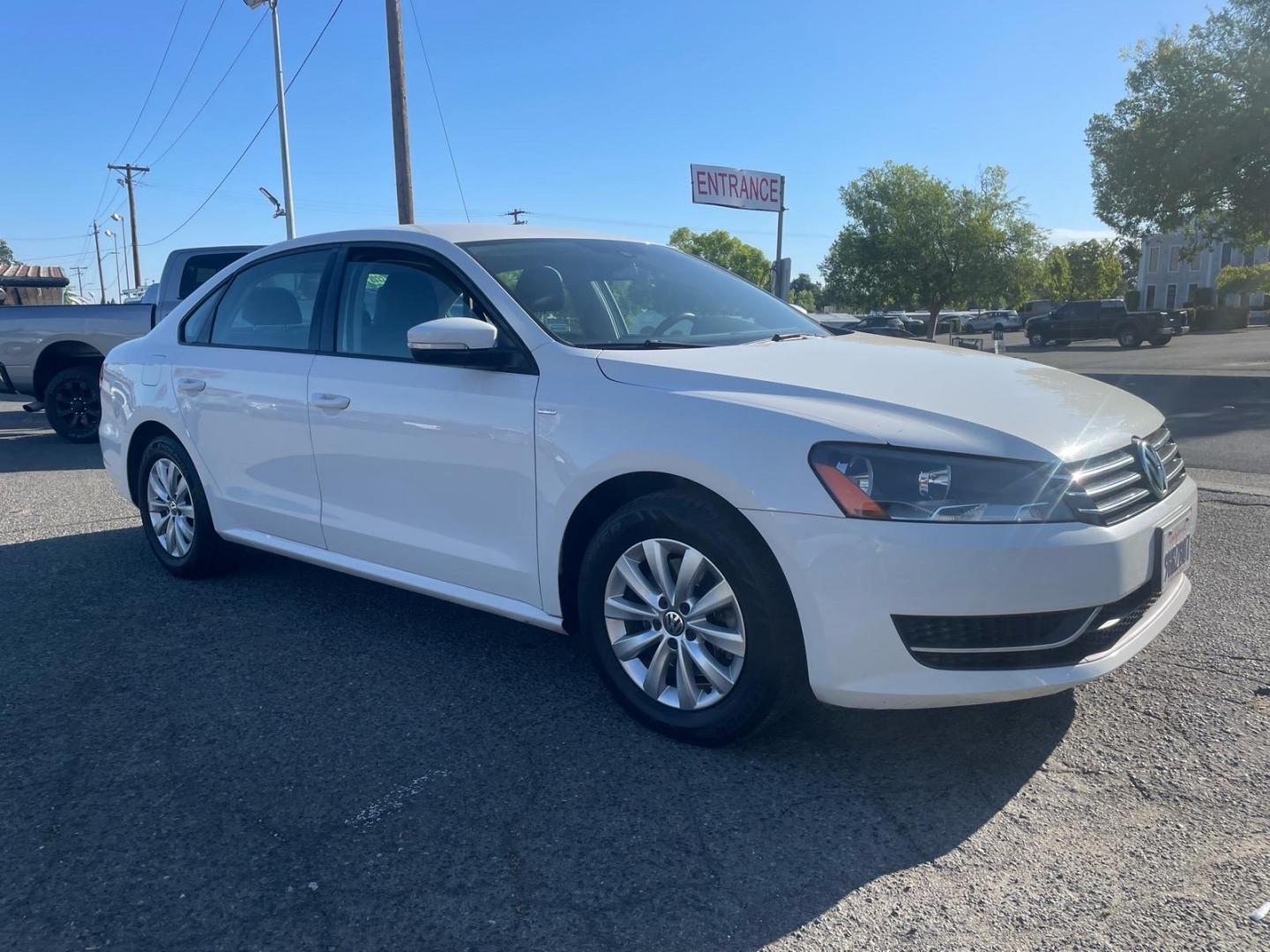 2015 Candy White Volkswagen Passat 1.8T Wolfsburg Edition (1VWAT7A35FC) with an 1.8L 1.8L Turbo I4 170hp 184ft. lbs. Direct Injection engine, 6-Speed Shiftable Automatic transmission, located at 800 Riverside Ave, Roseville, CA, 95678, (916) 773-4549, 38.732265, -121.291039- Photo#1