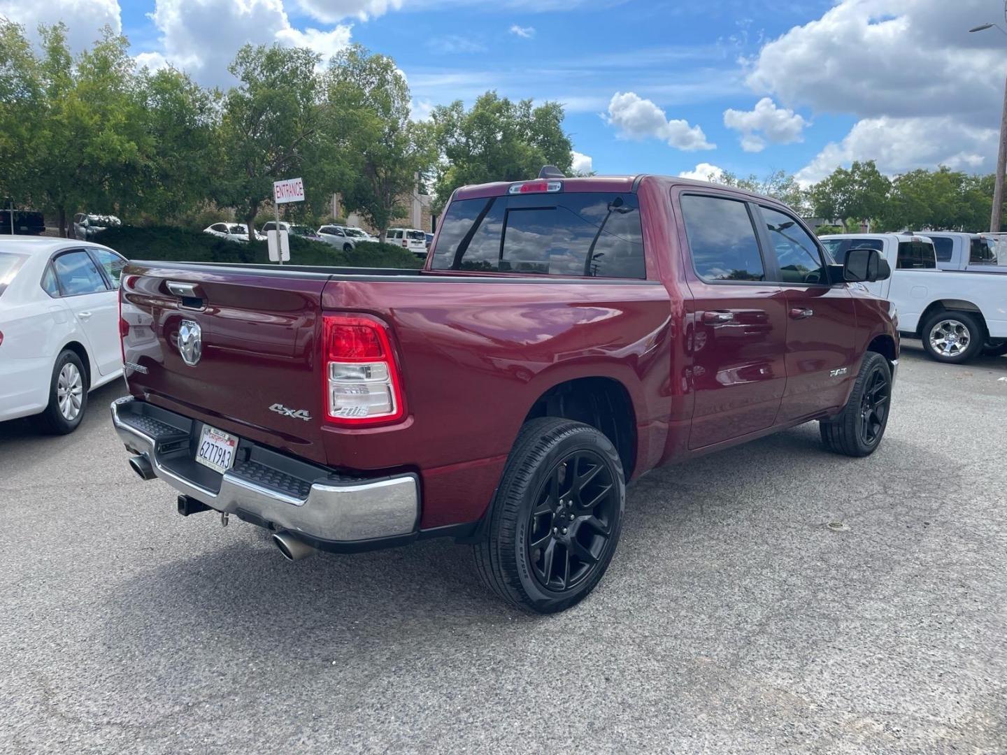 2020 Delmonico Red Pearl Coat RAM 1500 Big Horn (1C6SRFFM0LN) with an 3.0L EcoDiesel 3.0L Biodiesel Turbo V6 260hp 480ft. lbs. Common Rail Direct Injection engine, 8-Speed Shiftable Automatic transmission, located at 800 Riverside Ave, Roseville, CA, 95678, (916) 773-4549, 38.732265, -121.291039 - ECODIESEL CREW CAB 4X4 BIG HORN SERVICE RECORDS CLEAN CARFAX - Photo#3