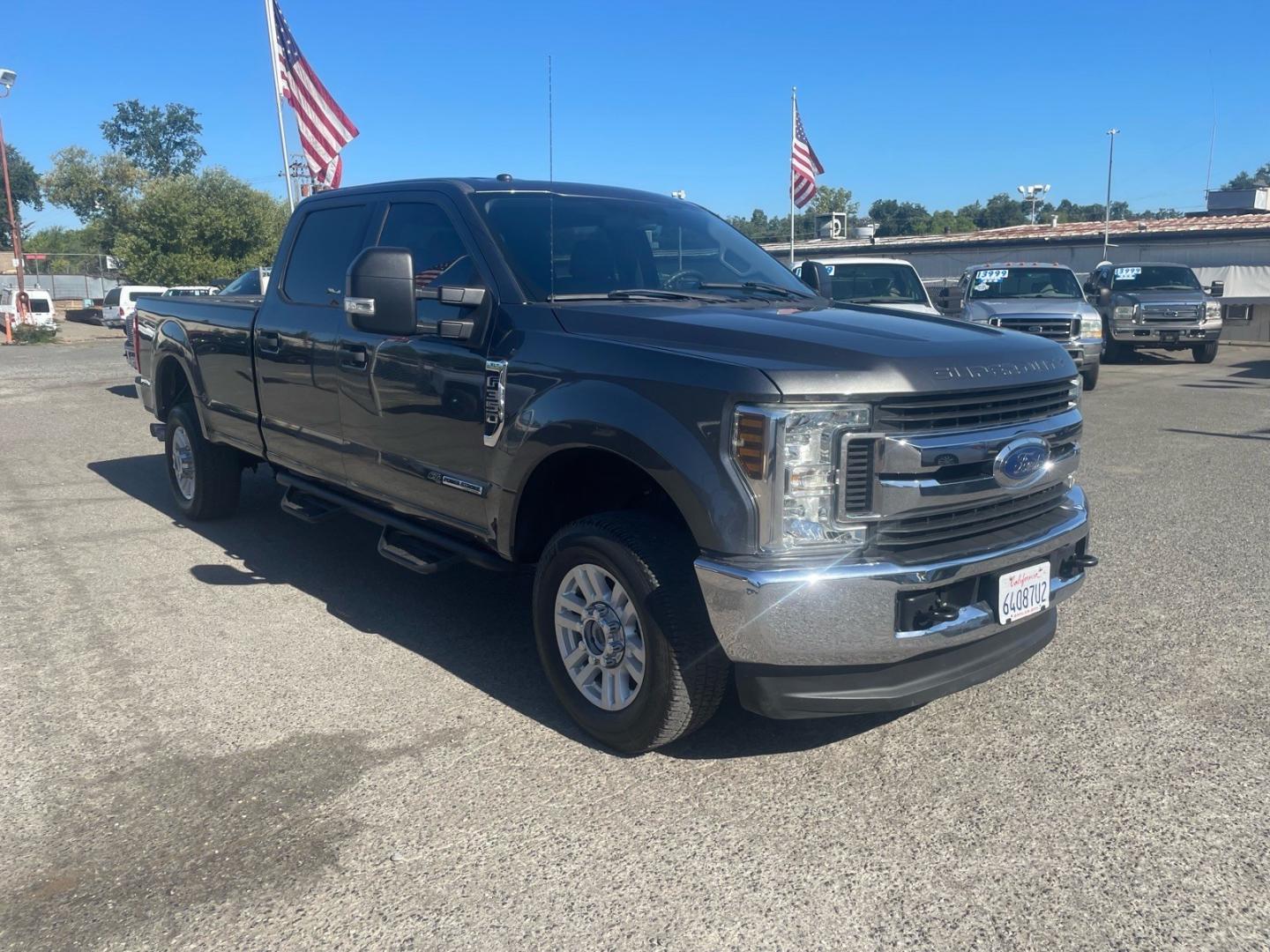 2018 Stone Gray Ford F-350 Super Duty XLT (1FT8W3BT0JE) with an 6.7L Power Stroke 6.7L Biodiesel Turbo V8 450hp 935ft. lbs. Common Rail Direct Injection engine, 6-Speed Shiftable Automatic transmission, located at 800 Riverside Ave, Roseville, CA, 95678, (916) 773-4549, 38.732265, -121.291039- Photo#1