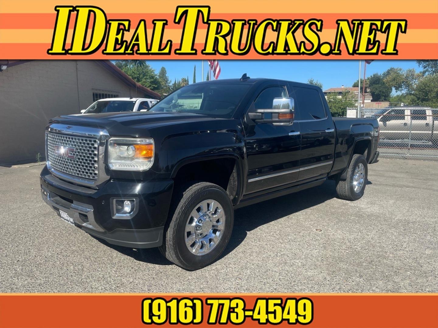 2016 Onyx Black GMC Sierra 2500HD Denali (1GT12UE83GF) with an 6.6L Duramax 6.6L Diesel Turbo V8 397hp 765ft. lbs. Common Rail Direct Injection engine, Allison 1000 6-Speed Shiftable Automatic transmission, located at 800 Riverside Ave, Roseville, CA, 95678, (916) 773-4549, 38.732265, -121.291039- Photo#0
