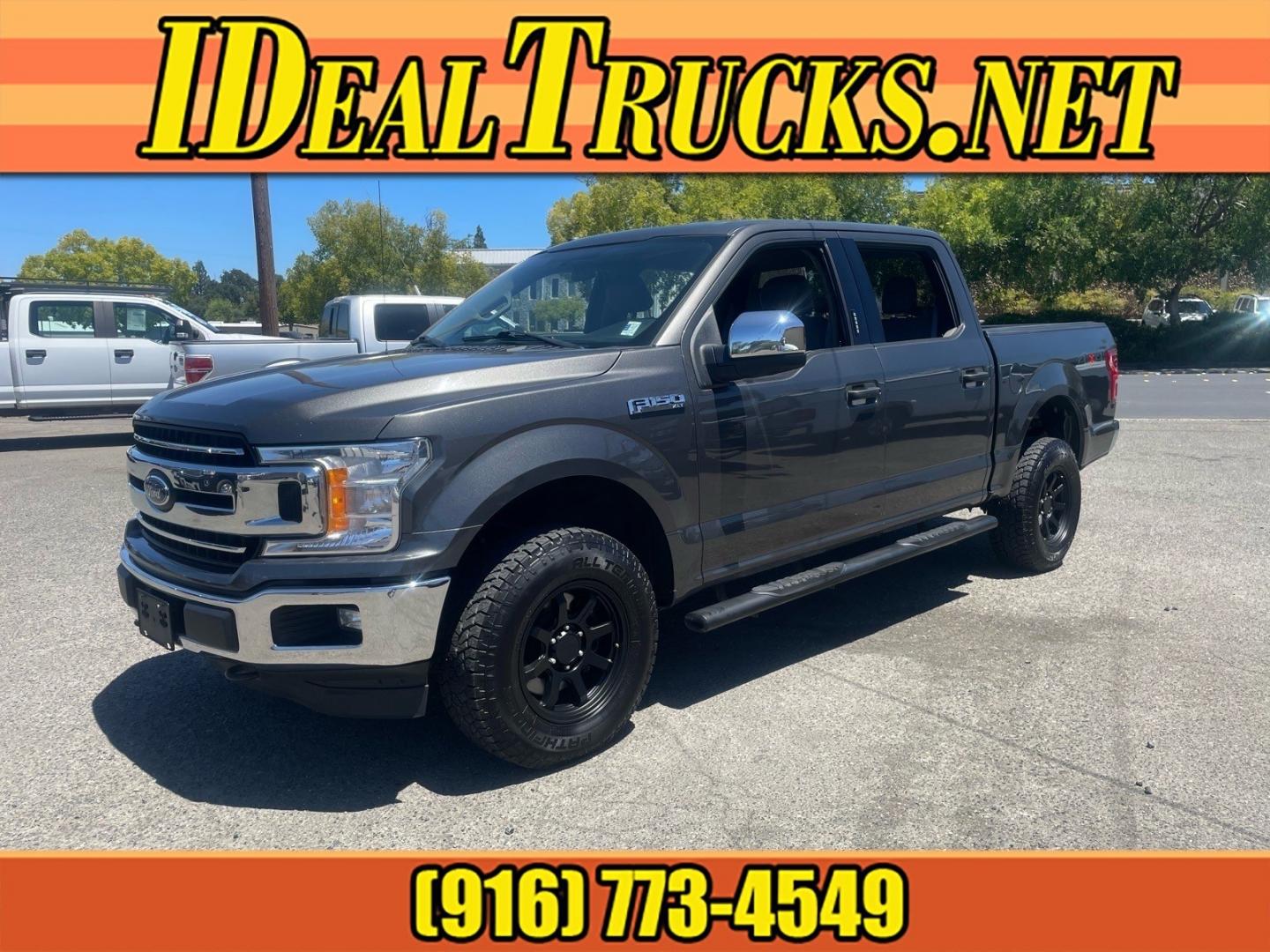 2018 Stone Gray Ford F-150 XLT (1FTEW1EG8JK) with an 3.5L EcoBoost 3.5L Twin Turbo V6 375hp 470ft. lbs. Direct Injection engine, 10-Speed Shiftable Automatic transmission, located at 800 Riverside Ave, Roseville, CA, 95678, (916) 773-4549, 38.732265, -121.291039 - 4X4 SUPERCREW ECOBOOST 3.5 TWIN TURBO XLT SERVICE RECORDS ON CLEAN CARFAX- Photo#0