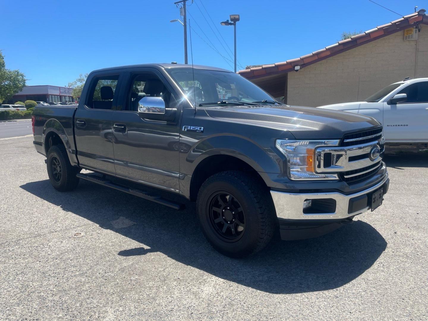 2018 Stone Gray Ford F-150 XLT (1FTEW1EG8JK) with an 3.5L EcoBoost 3.5L Twin Turbo V6 375hp 470ft. lbs. Direct Injection engine, 10-Speed Shiftable Automatic transmission, located at 800 Riverside Ave, Roseville, CA, 95678, (916) 773-4549, 38.732265, -121.291039 - 4X4 SUPERCREW ECOBOOST 3.5 TWIN TURBO XLT SERVICE RECORDS ON CLEAN CARFAX- Photo#1