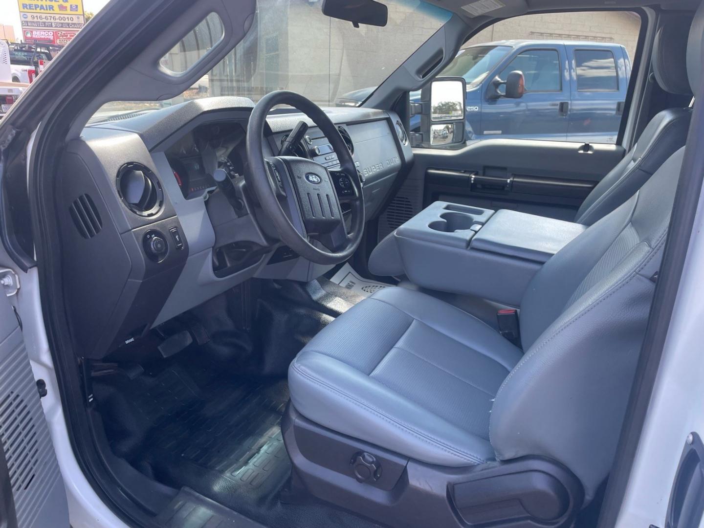 2015 Oxford White Ford F-250 Super Duty XL (1FD7X2AT7FE) with an 6.7L Power Stroke 6.7L Biodiesel Turbo V8 440hp 860ft. lbs. Common Rail Direct Injection engine, 6-Speed Shiftable Automatic transmission, located at 800 Riverside Ave, Roseville, CA, 95678, (916) 773-4549, 38.732265, -121.291039 - DIESEL SUPER CAB UTILITY BED CLEAN CARFAX- Photo#8