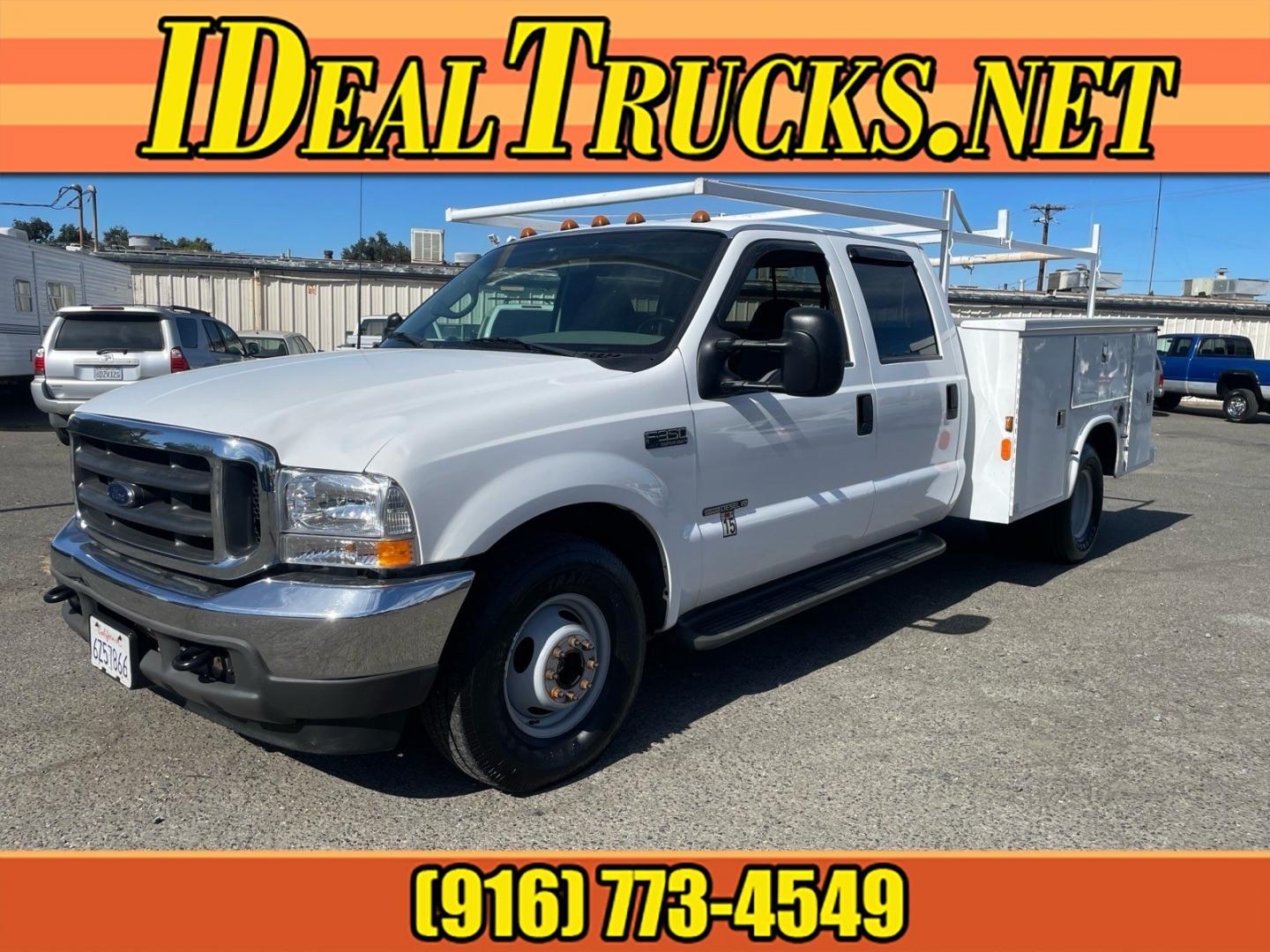 2002 Oxford White Clearcoat Metallic Ford F-350 Super Duty XLT (1FDWW36F02E) with an Power Stroke 7.3L Diesel Turbo V8 250hp 525ft. lbs. Other engine, 4-Speed Automatic transmission, located at 800 Riverside Ave, Roseville, CA, 95678, (916) 773-4549, 38.732265, -121.291039- Photo#0