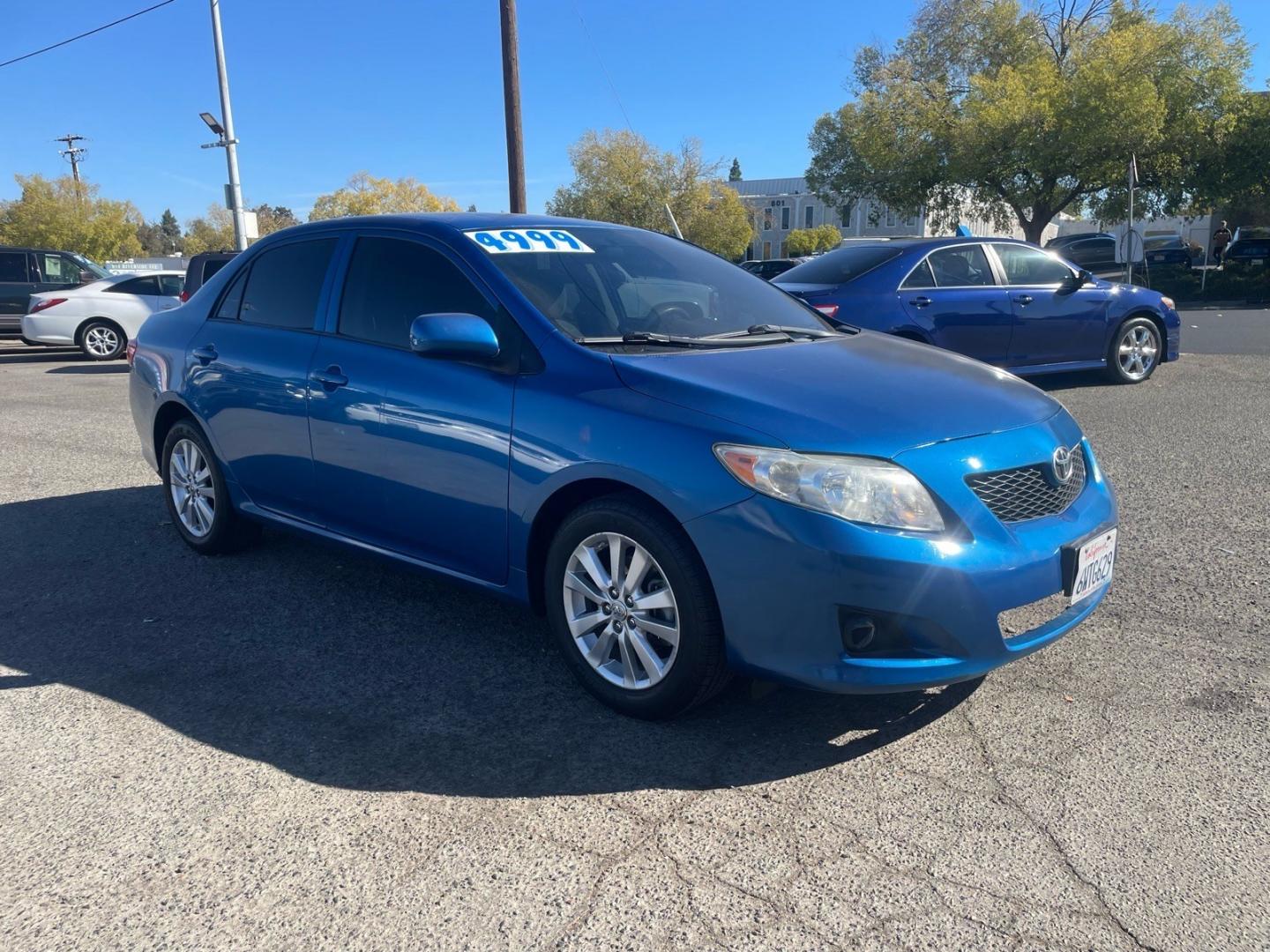 2010 Blue Streak Metallic Toyota Corolla LE (1NXBU4EE5AZ) with an 1.8L 1.8L I4 132hp 128ft. lbs. Sequential Multiport Fuel Injection engine, 4-Speed Automatic transmission, located at 800 Riverside Ave, Roseville, CA, 95678, (916) 773-4549, 38.732265, -121.291039 - CLEAN CARFAX- Photo#1